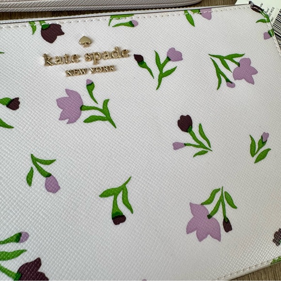 Kate Spade Staci Grateful Floral Ditsy Medium L-Zip Wristlet NWT - Picture 3 of 11